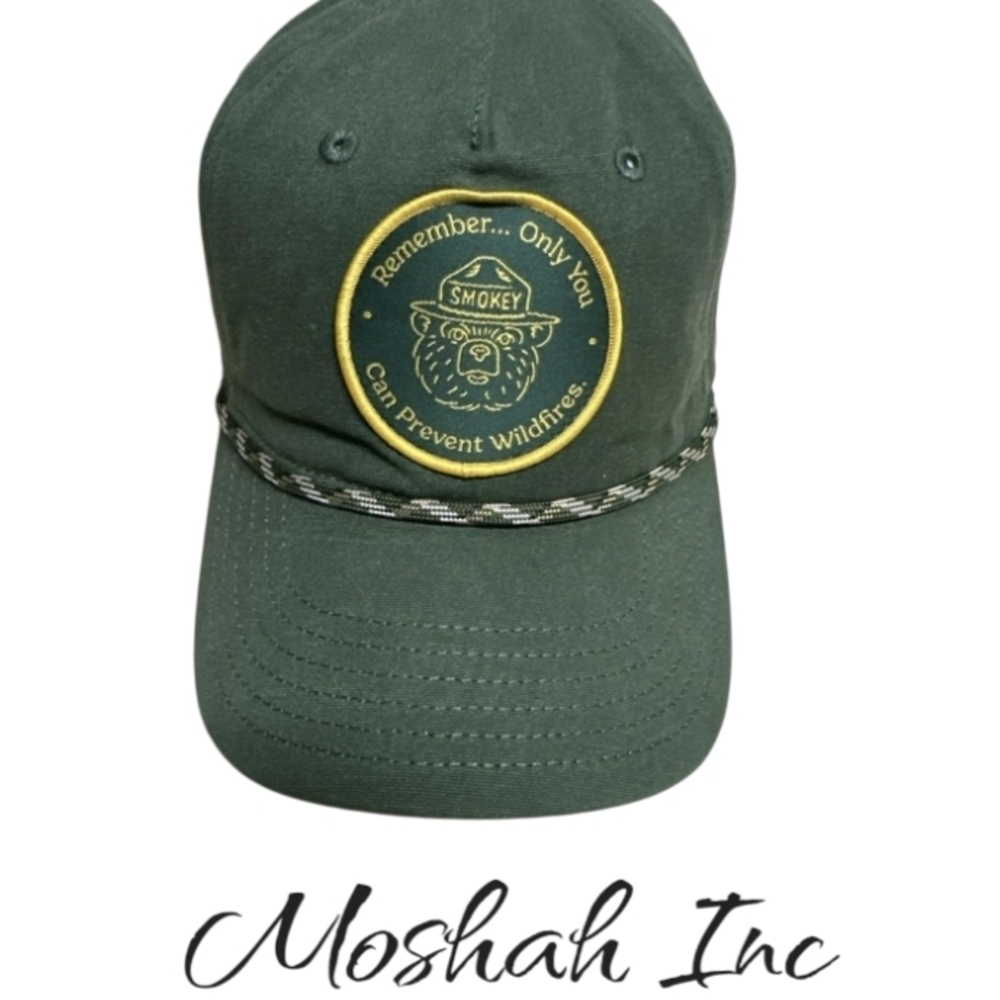 Smokey the Bear Green Snapback Patch Hat Mad Engine One Size Licensed Product